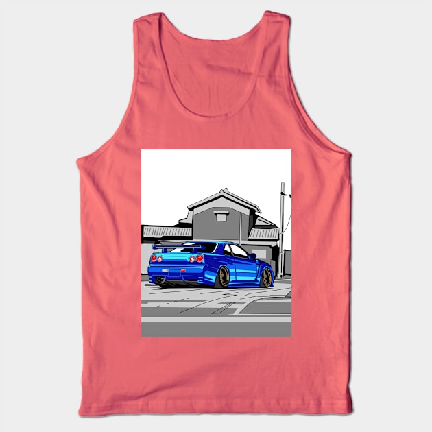 NISSAN skyline r34 gtr godzilla jdm japan paul walker fast and furious Tank Top by ASAKDESIGNS